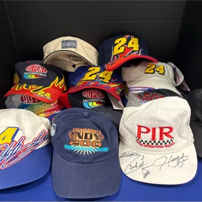 12 Racing Hats - Jeff Gordon 24 DuPont - 1 Autographed, PIR Autographed, Indy League, NASCAR
