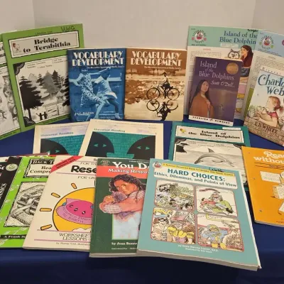 Vintage Children's Literature & Educational Workbooks - Charlotte's Web, Island Of The Blue Dolphins