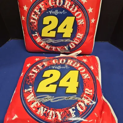 2 Vintage NASCAR Jeff Gordon Authentic 24 Seat  Cushions