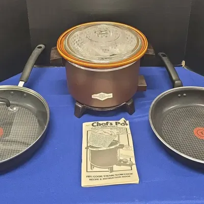 Chefs Pot & 2 Pans - Fry, Cook, Steam, Slow Cook, Titanium, Tfal Mastery
