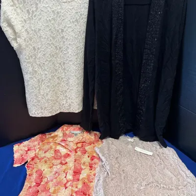 Women’s Fancy Tops - M/L, Lace, Sequin Cardigan, Blouse, Tank, NWT Adiva, Casual Corner