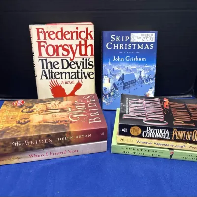 7 Fiction Novels - Skip Christmas, Point of Origin, The Devil's Alternative, War Brides