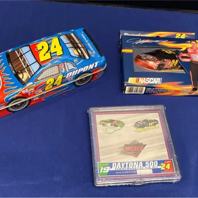 NASCAR Collectibles - Jeff Gordon Tin, Playing Cards & Daytona 500 2003 Pin Set, Jeremy Mayfield