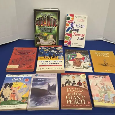 Vintage Hardback & Paperback Books - James And The Giant Peach, The BFG, Babe, Chicken Soup