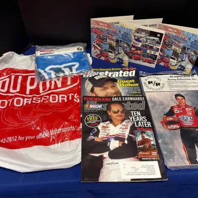 NASCAR - Jeff Gordon Racing Reflections Photo, DuPont Bag, Illustrated Dale Earnhardt Sr, NEW Flag