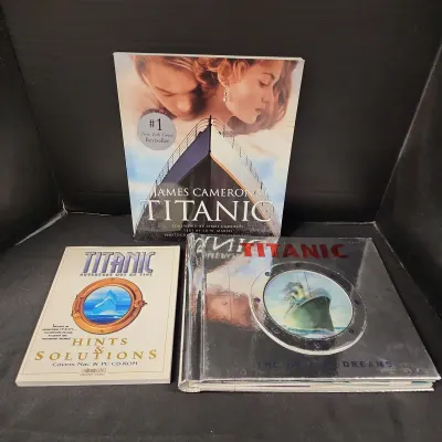 3 Titanic Coffee Table Books - James Cameron's Titanic, Titanic Interactive Book, Adventure 