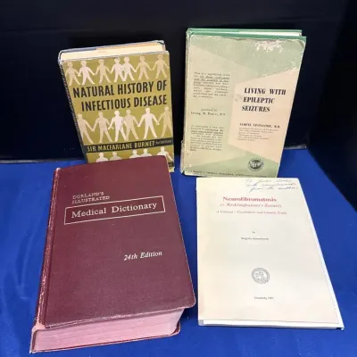 4 Vintage Medical Books - Dorland's Dictionary, Infectious Disease, Epilepsy & Neurofibromatosis