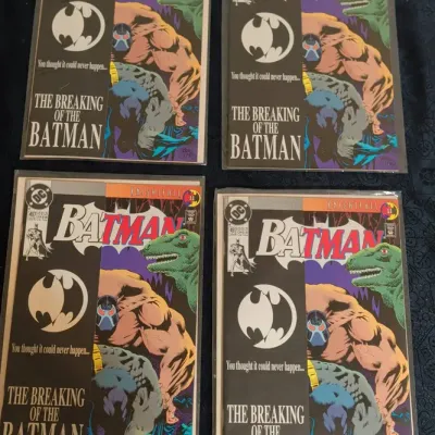 Batman #497 Newsstand Edition 1993 Bane Breaks Batmans Back Knightfall Lot Of 4
