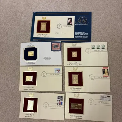 Postal Commemorative Society Gold-Replica First Day Covers – 5-Piece Collection