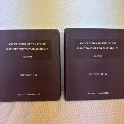 Encyclopedia of the Colors of United States Postage Stamps R.H. White Vol I-IV Complete Set Philatel