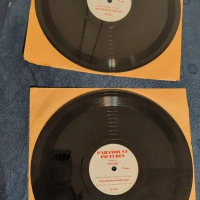 RARE VINTAGE 1960 Alfred Hitchcock PSYCHO Theater Lobby Promo 78 RPM Vinyl SP-1411
