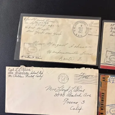 U.S. Military Postal History Collection – WWII–1940s – APO, Censored & Airmail Covers