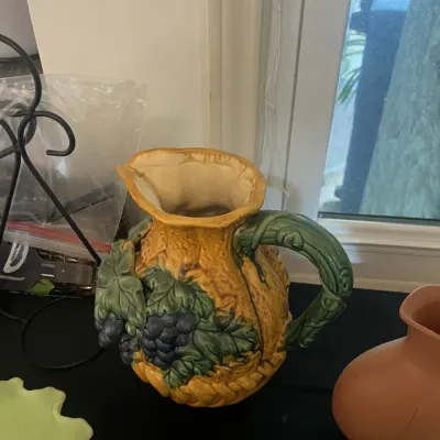 Vintage Grape and leave ceramic pitcher