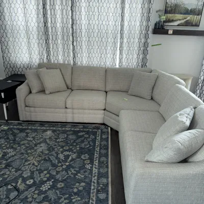 Sale Photo Thumbnail #506: Very plush, firm, and clean. Measures approx. 37" deep, and nine feet from each corner to the arms.