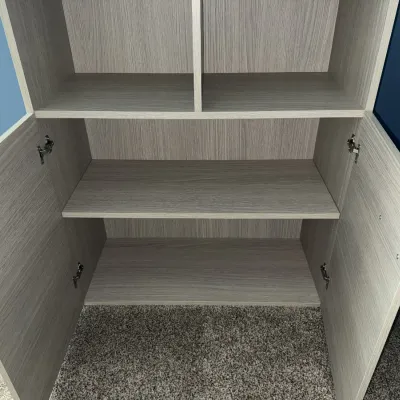 Sale Photo Thumbnail #310: Measures approximately 16" deep, 36" wide, 70" tall. Currently anchored to the wall so there may be a few holes on the rear side, but in overall great condition