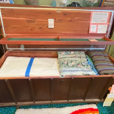 Sale Photo Thumbnail #60: 1960s Lane cedar chest with key and original papers