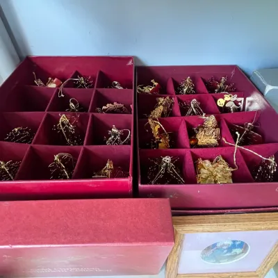 Sale Photo Thumbnail #6: Metal Danbury Mint Christmas ornaments