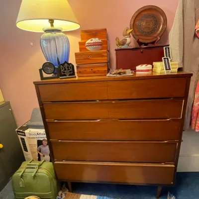 Sale Photo Thumbnail #93: Mid-century modern walnut chest-of-drawers (part of bedroom suite)