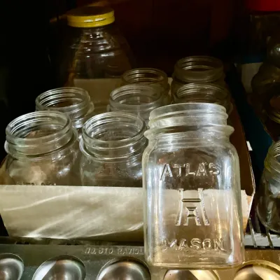 Sale Photo Thumbnail #178: Hazel Atlas Mason jars