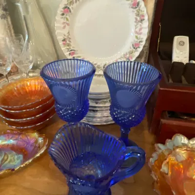 Sale Photo Thumbnail #123: Avon Fostoria cobalt glass