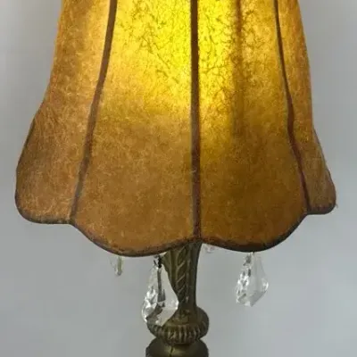 Vintage Ornate Metal Or Brass Finish Table Lamp