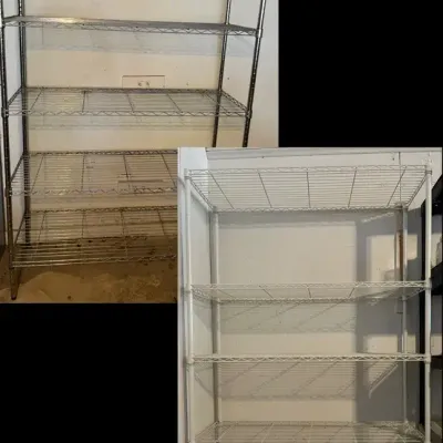 Pair Of Adjustable Wire Shelving Units