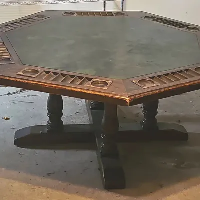 Vintage Oak Poker Table, 