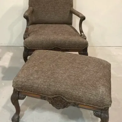 Matching Armchair & Ottoman Pair