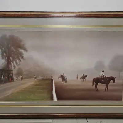 Framed Art Print Titled Misty Panorama