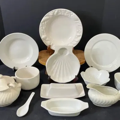 Variety Of White Ceramic Tableware
