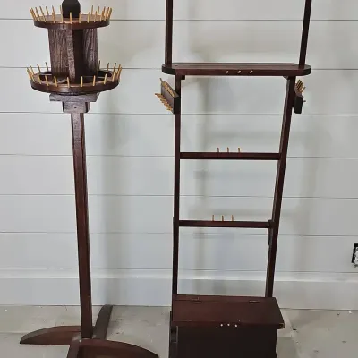 Vintage Wood Display Pair