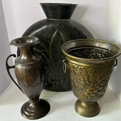 Metal Vase Trio