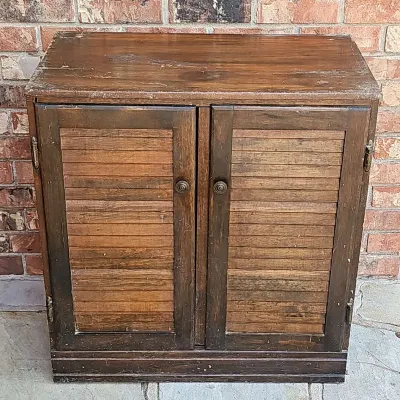 Vintage Small Wooden Storage Cabinet 