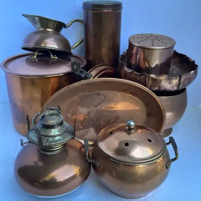 Vintage Copper And Copper Tone Variety: 10pcs