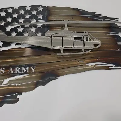 Metal Wall Art Tattered American Flag