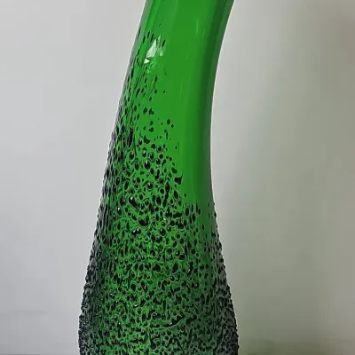 Vintage Hand-blown Green Vase: Lot C
