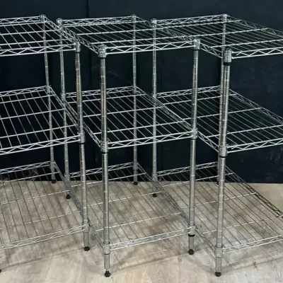 Small Metal Shelving Trio