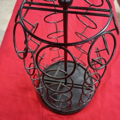 Sale Photo Thumbnail #27: Rotating Black Metal Wire Countertop Carousel Rack