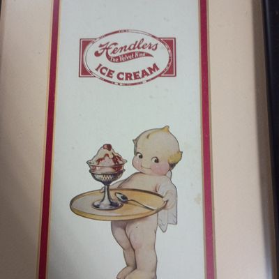 Sale Photo Thumbnail #18: Framed Vintage Hendlers Ice Cream Advertising Print