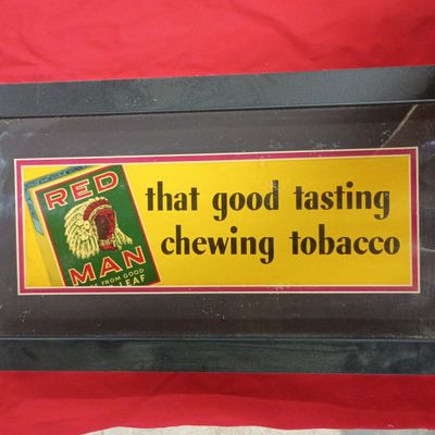 Sale Photo Thumbnail #16: Framed Red Man Chewing Tobacco Advertising Sign
