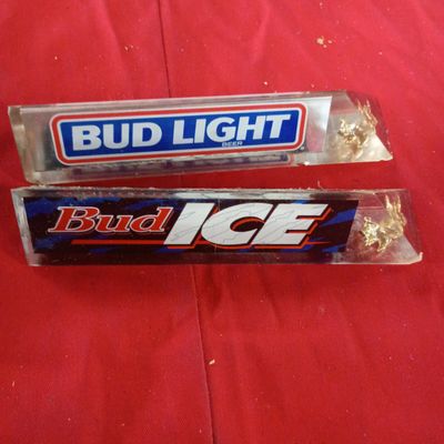 Sale Photo Thumbnail #39: A Pair of Bud Light and Bud Ice Acrylic Beer Tap Handles