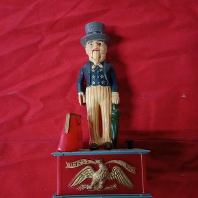 Sale Photo Thumbnail #54: Vintage Uncle Sam Mechanical Coin Bank