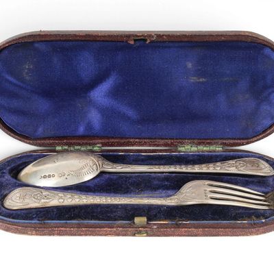 Sale Photo Thumbnail #28: Two English Sterling Silver Fork and Spoon, Chawner & Co.