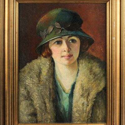 Sale Photo Thumbnail #326: American School, Art Deco Period Portrait of a Woman