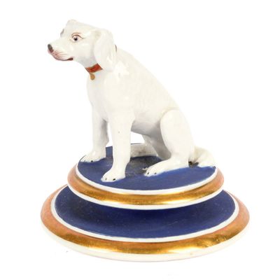 Sale Photo Thumbnail #211: Chamberlains Worcester Seated Dog Figurine