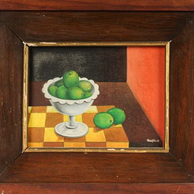 Sale Photo Thumbnail #473: Raul Rodriguez Camacho (Mexican, 20th C.) Bowl of Limes, Painting