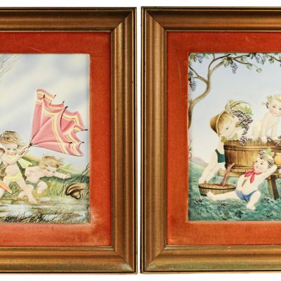 Sale Photo Thumbnail #464: Mid Century Italian Pottery Relief Plaques, Children, Attr. Mario Brunetti
