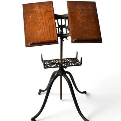 Sale Photo Thumbnail #136: Victorian Cast Iron & Oak Bible Stand