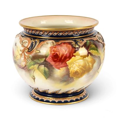 Sale Photo Thumbnail #182: Royal Worcester Porcelain Hadley Ware Jardiniere