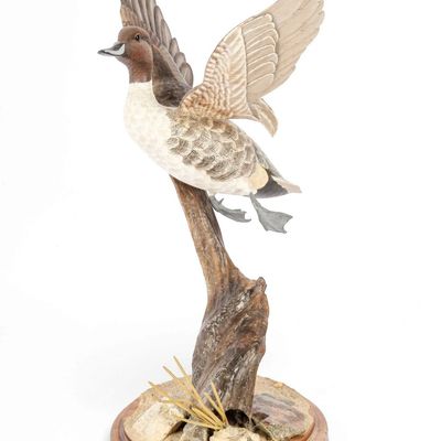 Sale Photo Thumbnail #133: Tricia Veasey (Delaware, B. 1958) Pintail Drake, Bird Carving